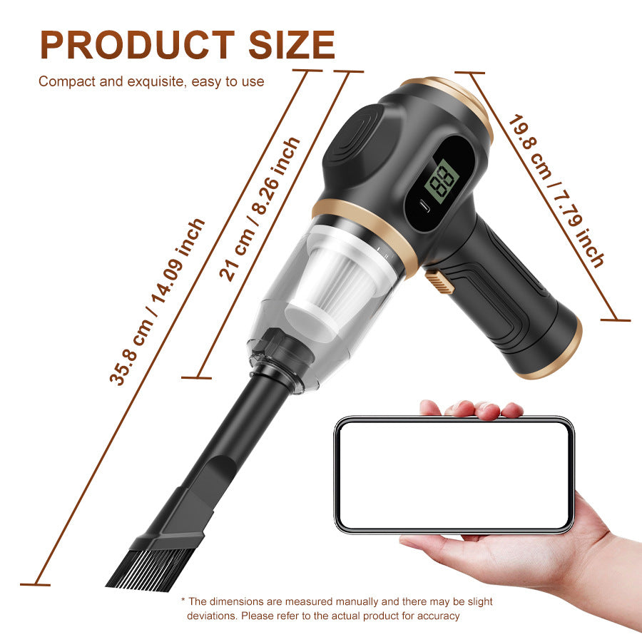 Powerful 2-In-1 Air Duster & Vacuum, Handheld Cordless Cleaner with Digital Display for Electronics Car Home Office